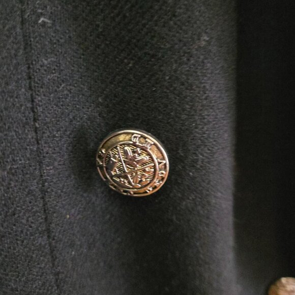 Stephanie Andrew's Vintage Navy 100% Wool Double-Breasted Blazer Size 14p - Picture 3 of 5